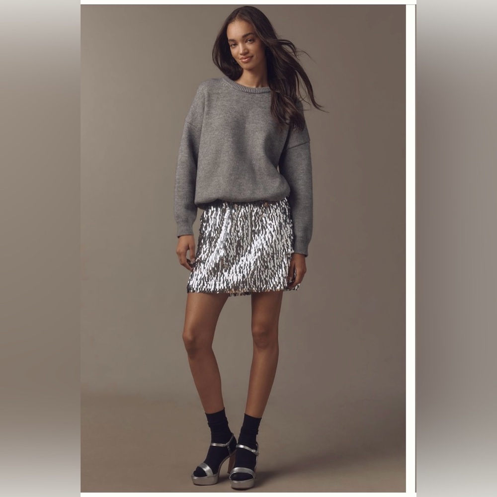 Silver Sequin Mini Dress